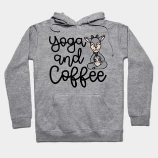 Yoga and Coffee Goat Yoga Fitness Funny Hoodie